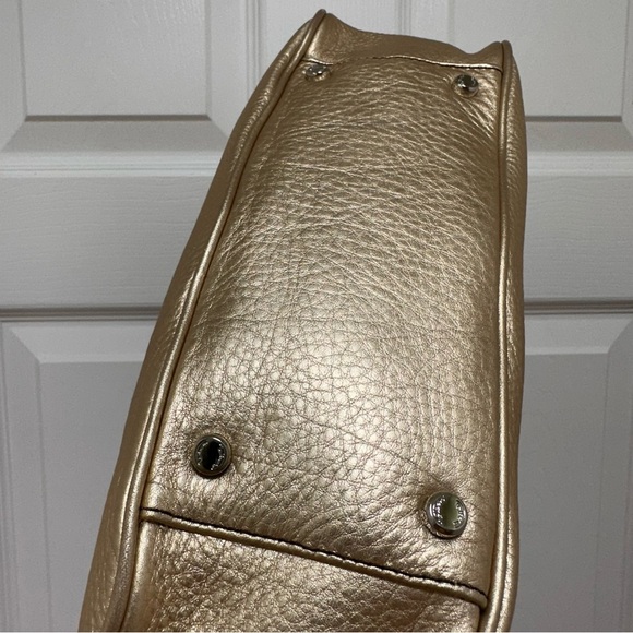 Talbots Metallic Pebbled Leather Hobo Bag Gold - Picture 8 of 10